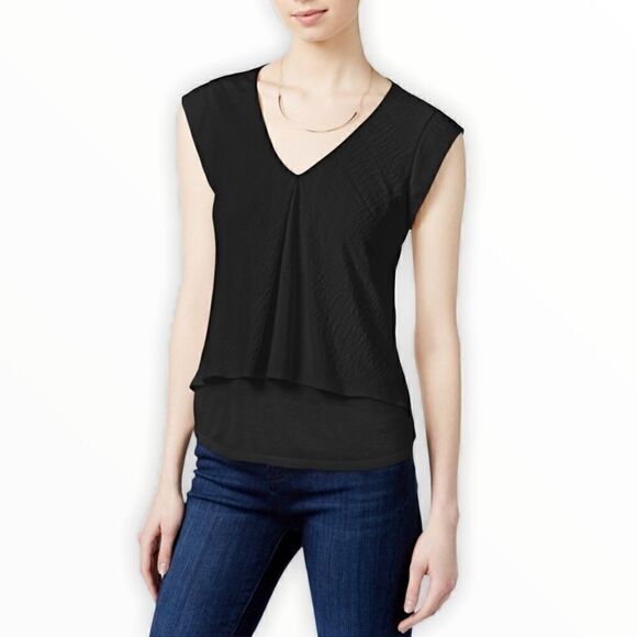 RACHEL Rachel Roy Women’s Layered-Look Basic Top - Picture 1 of 9